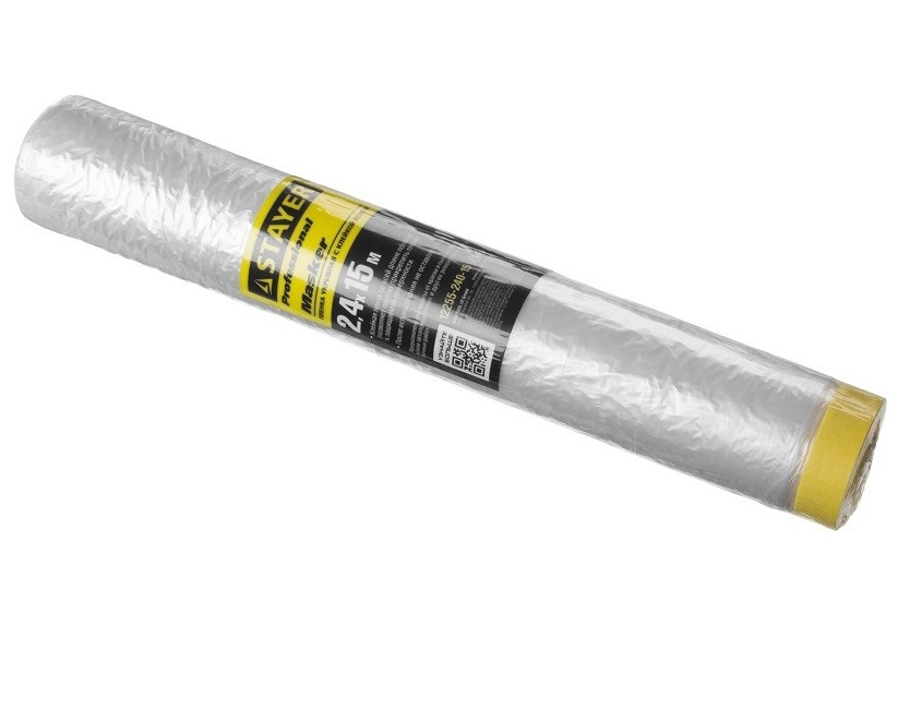 Пленка защитная с малярной лентой Stayer 9мкм