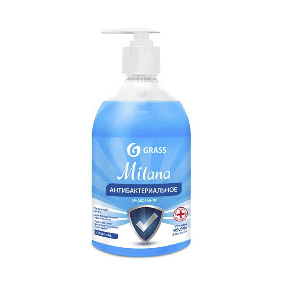Жидкое мыло антибактер. "milana" (original) 0,5 л с дозатором (1/15) "grass"