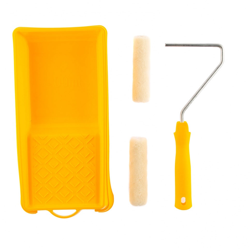 Малярный набор для работ с лаками: кювета 150 мм х 290 мм и мини-валик 110 мм Сибртех (80458)