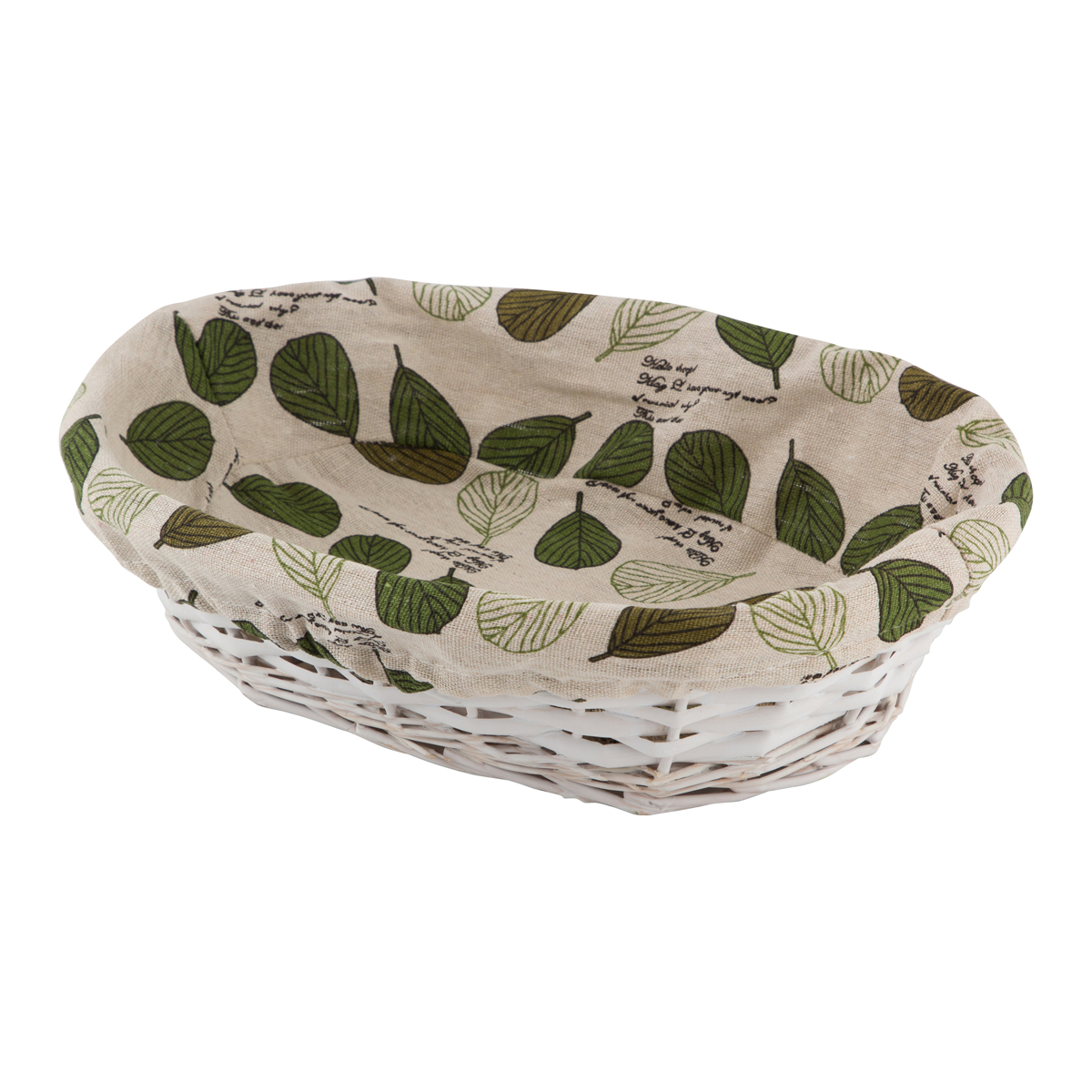 Корзина для хранения овальная "листочки" текстильн. вкладыш (1/120) "волшебная страна"