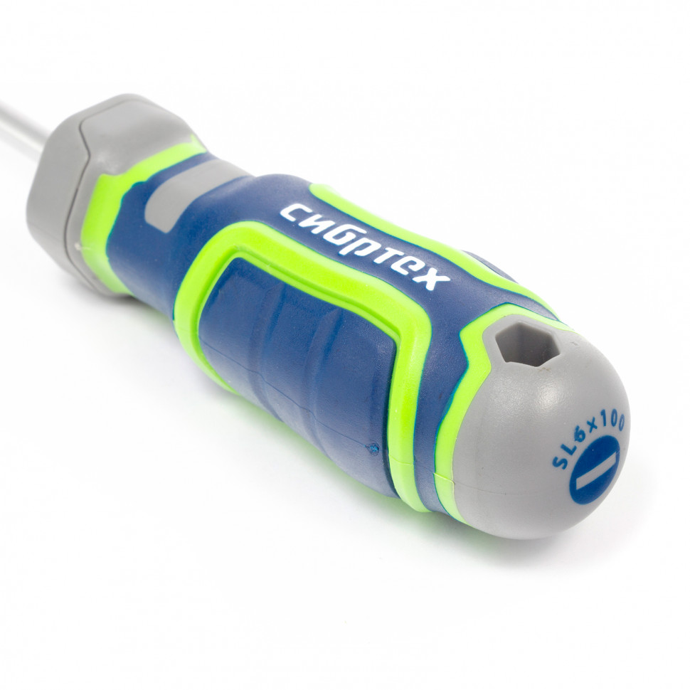 Отвертка SL6 х 100 мм, CrV, четырехкомпонентная рукоятка Сибртех (12267)