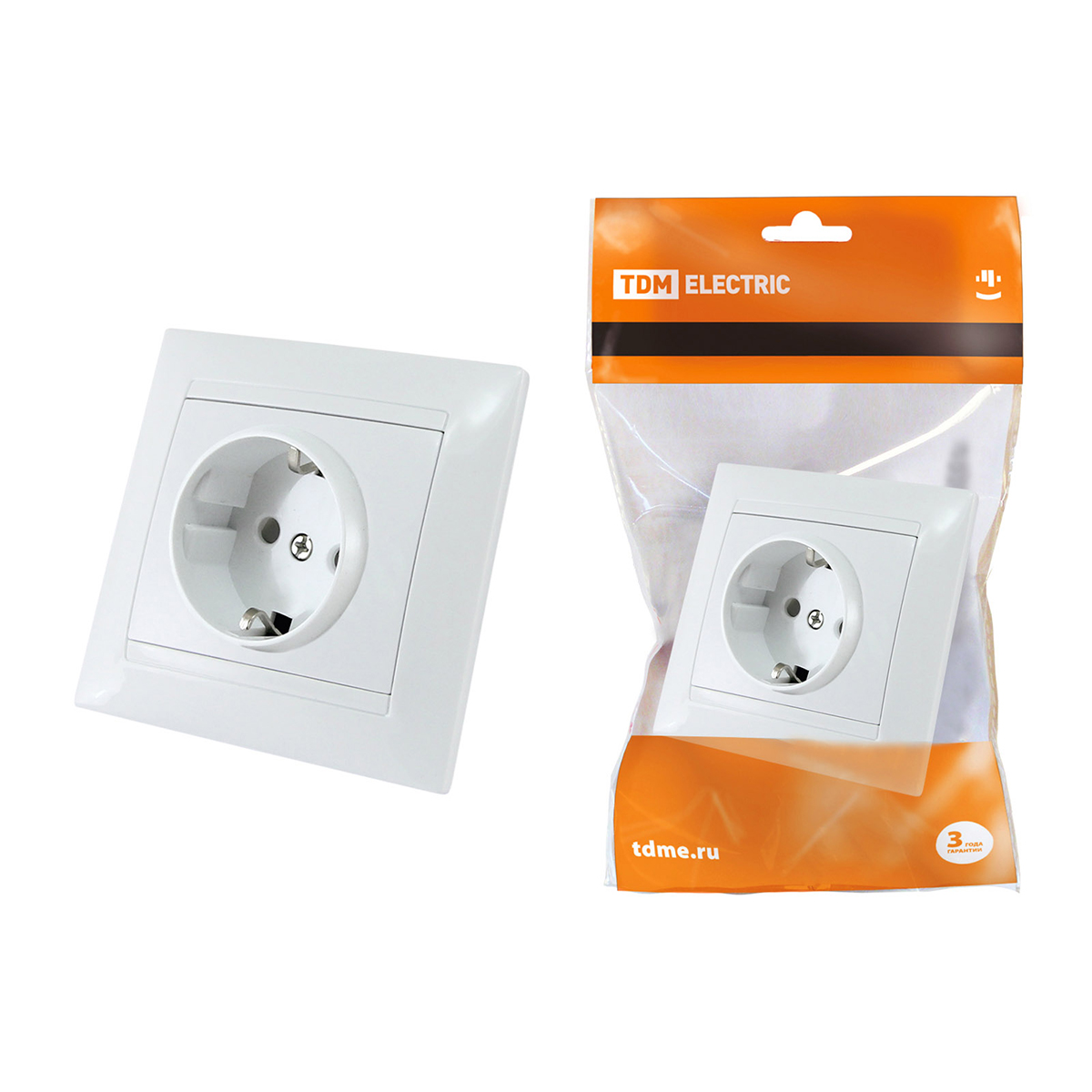 Розетка с заземл. 16а 250в ip20 с защитн. шторками "лама" белая (1/10/120) tdm sq1815-0011