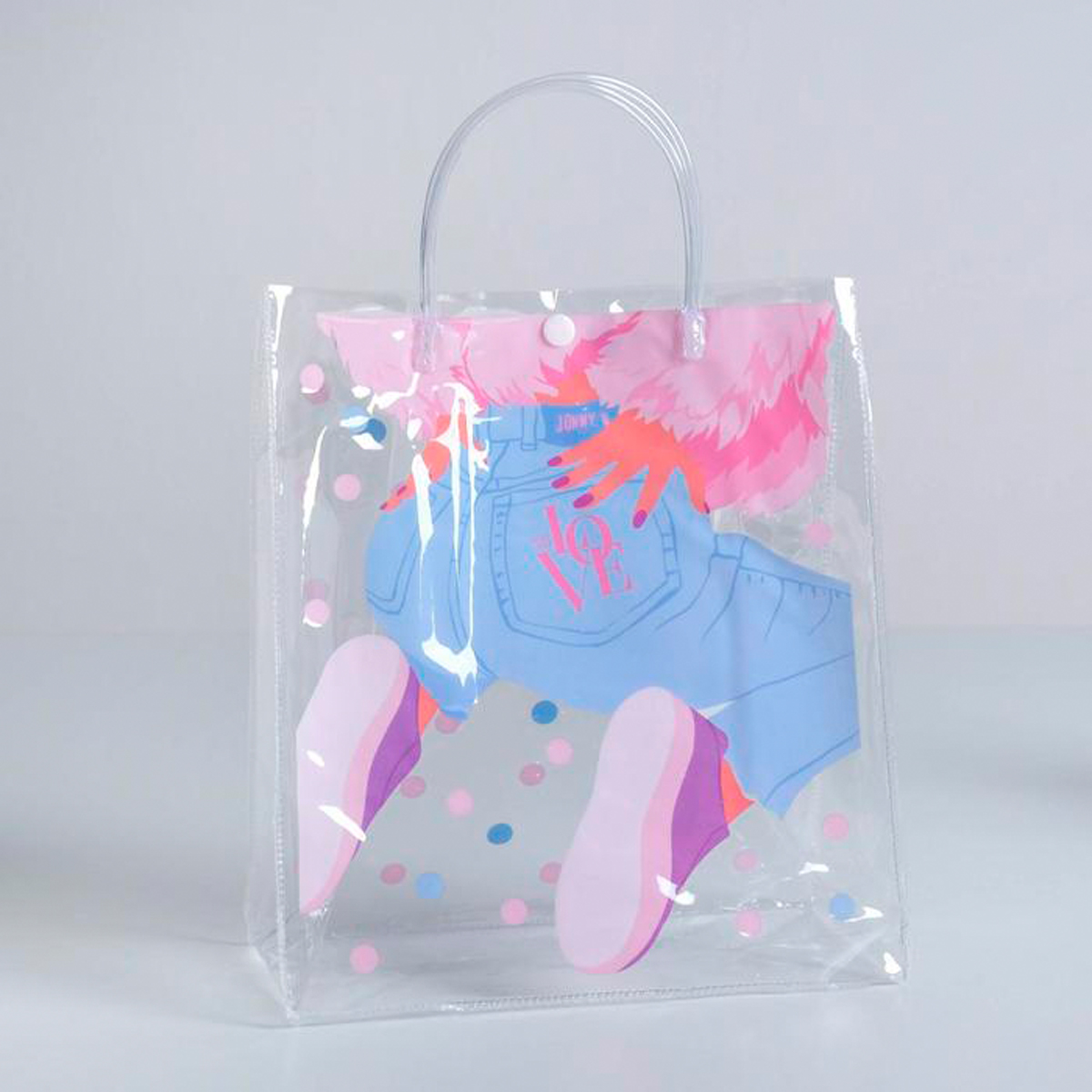 Пакет подарочный пластик. "love" 23*27*11,5 см (1/300) "дарите счастье" 5352389