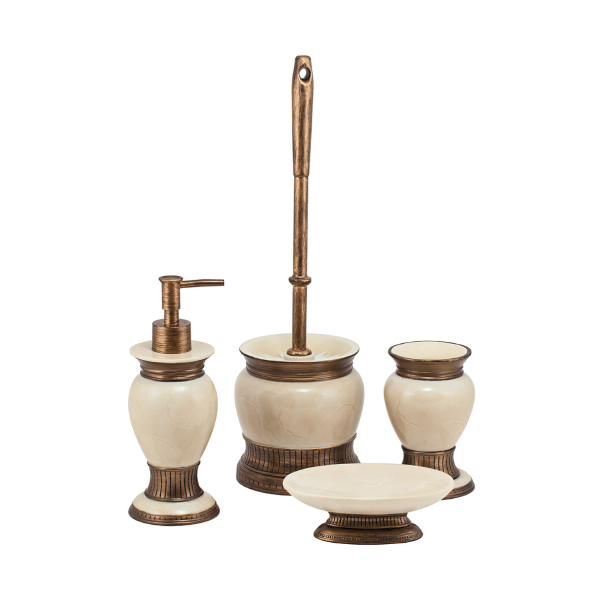 Стакан для ванной комнаты "антик" полирезина (кремовый) (1/12) "swensa" swt-0710c