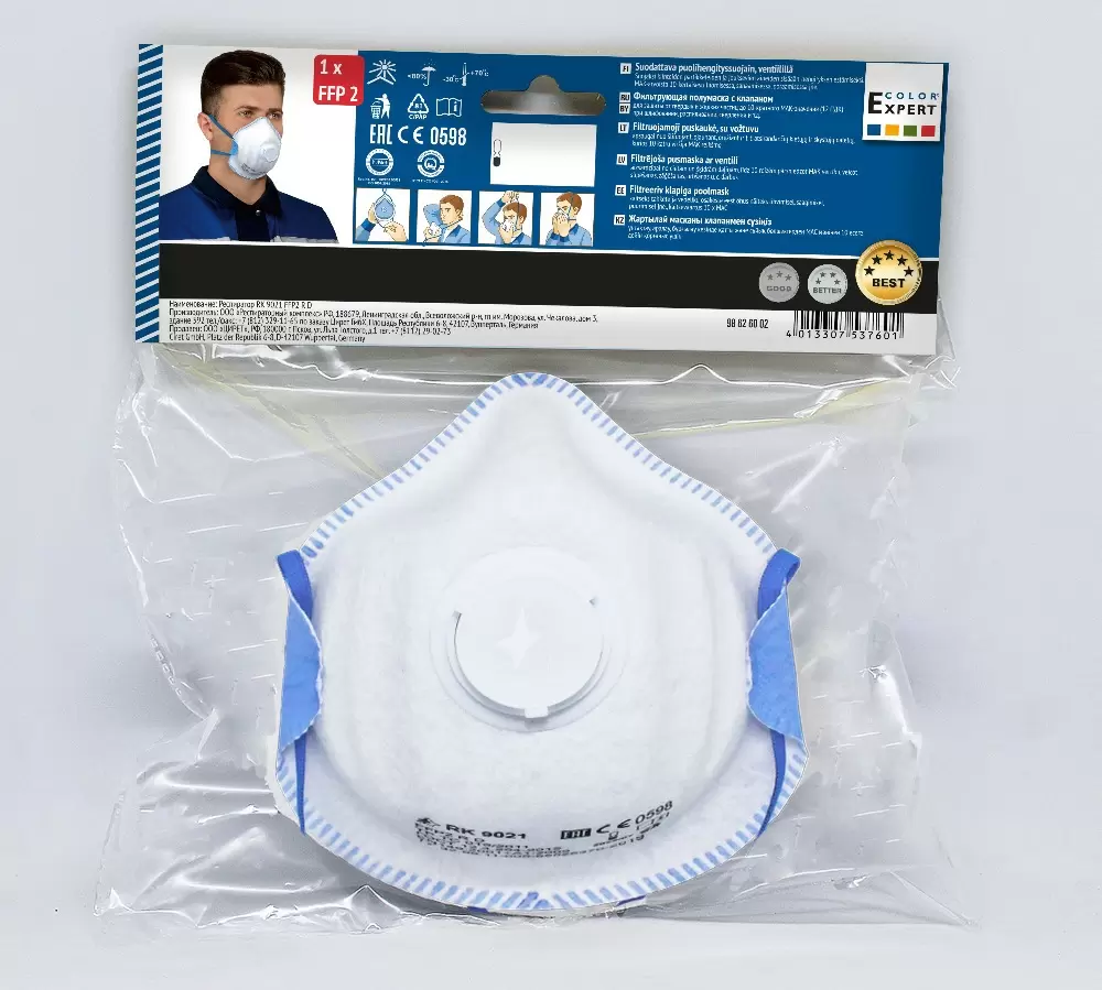 COLOR EXPERT 98626002 респиратор FFP2 от пыли, дыма и тумана (14012050мм)