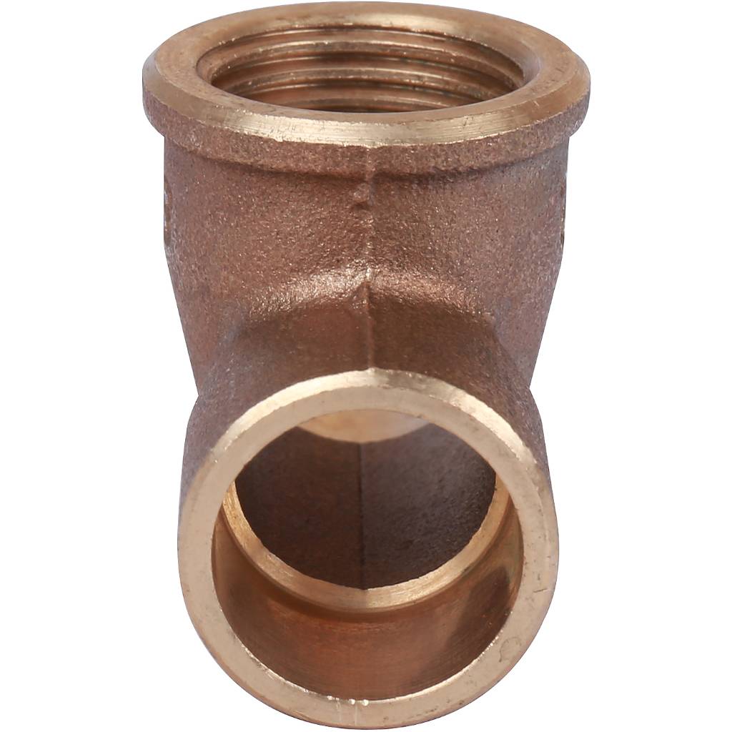 Тройник 18x1/2"x18 переходной под пайку с резьбой (ВР) SANHA бронза 141301812