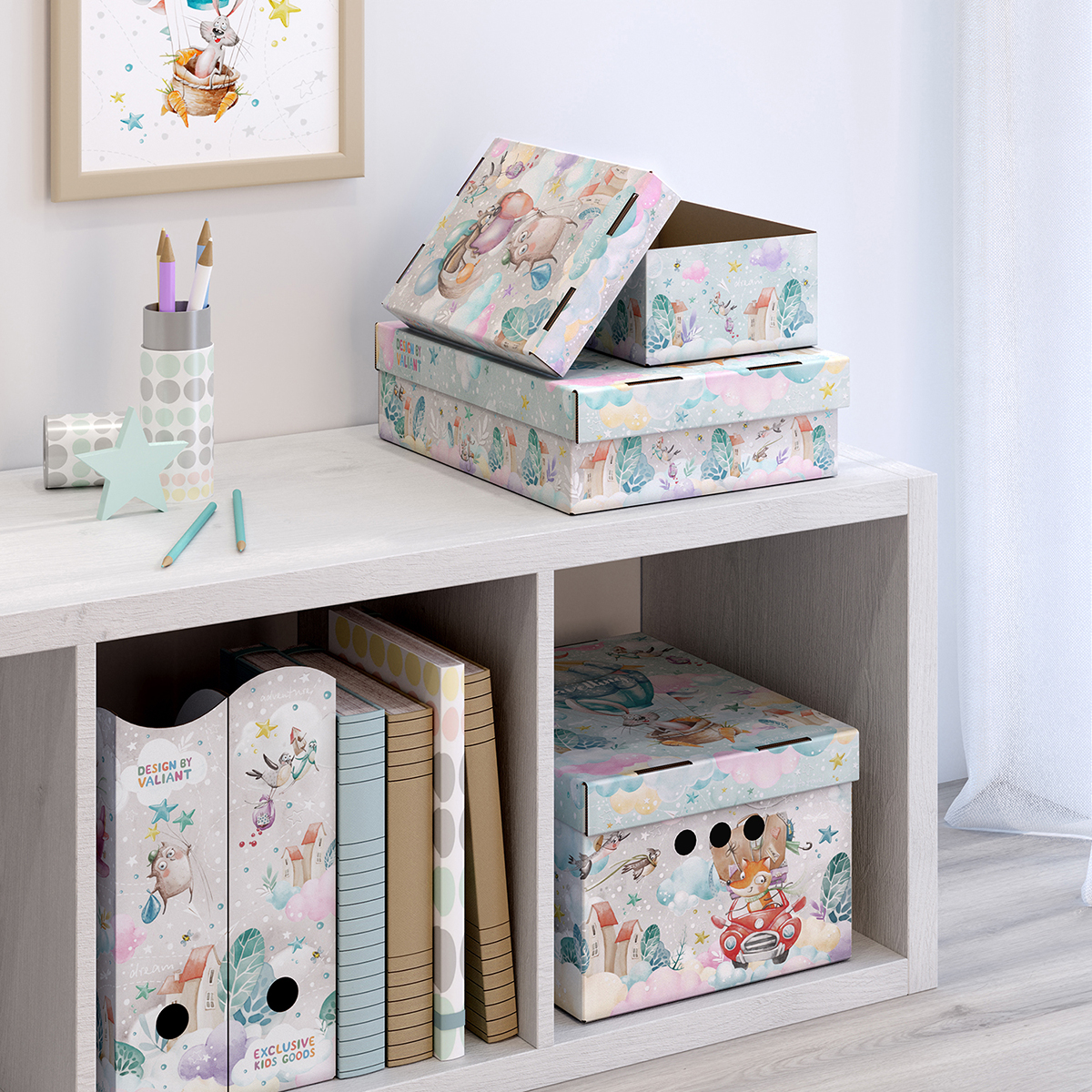 Короб для хранения "путешастики" 25*33*18,5 см (набор 4 шт.) (1/10) "valiant" kctn-tr-4s