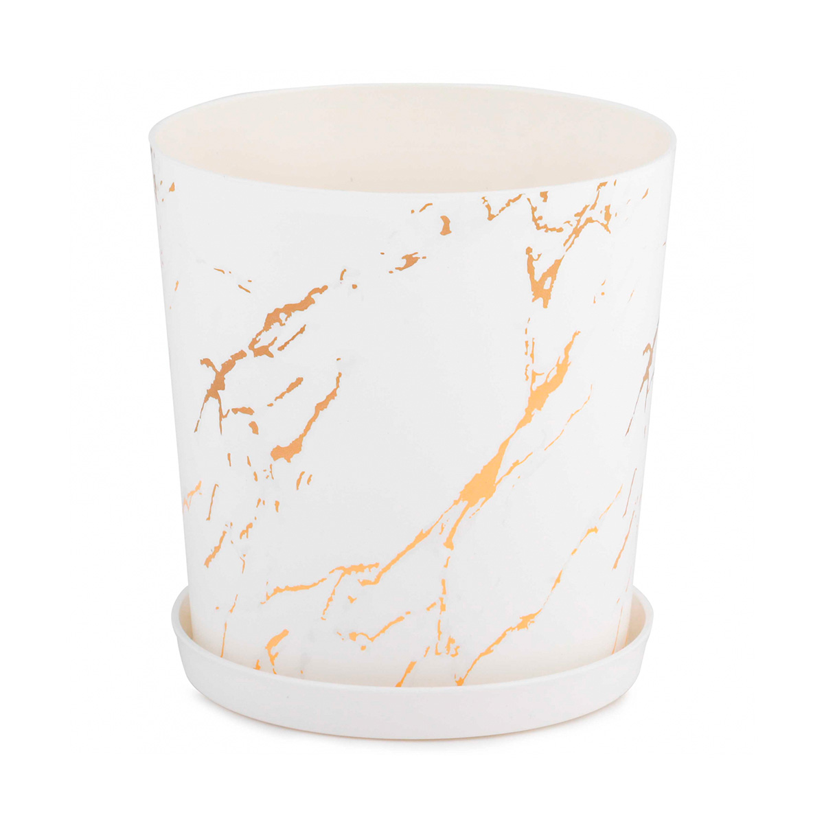 Горшок для цветов "мрамор" 1,8 л  d 142 мм с поддоном (1/30) "альтернатива" м8377