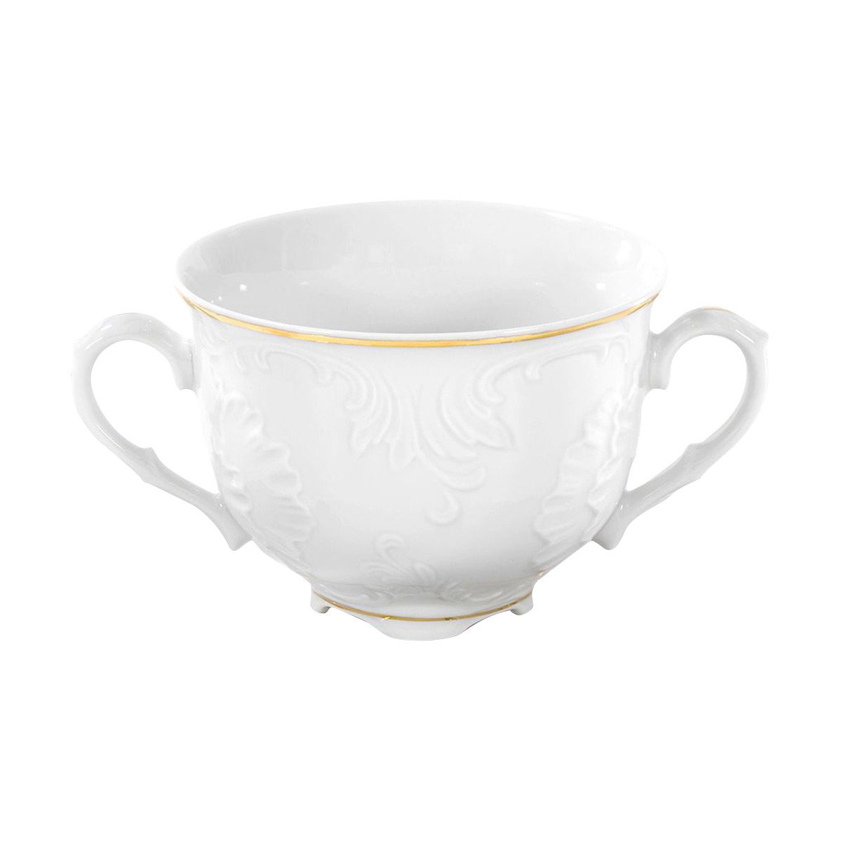 Бульонница "rococo" золотая кайма 330 мл (1/6/36) "cmielow" omdz21-рококо-54