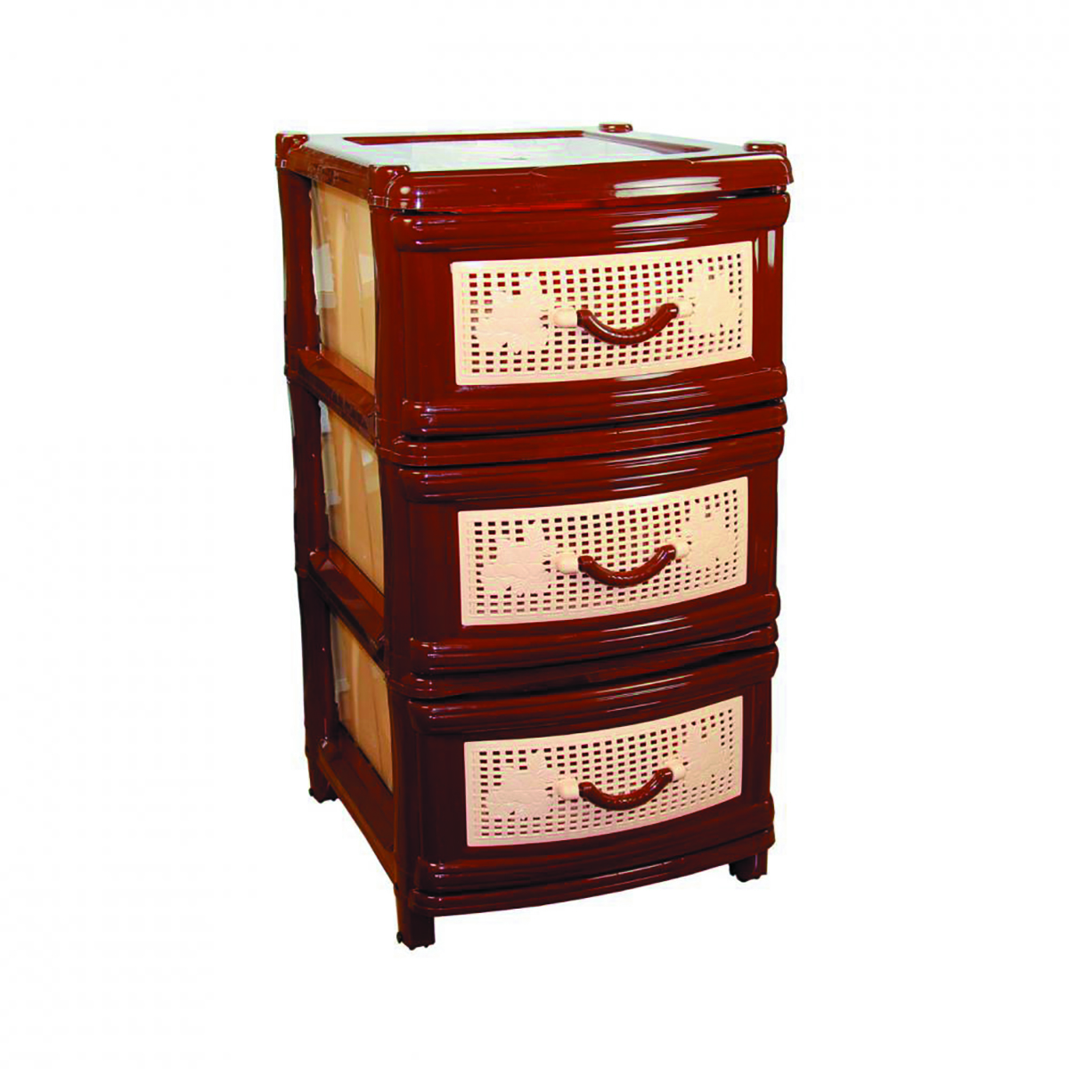 Комод универс. 3-х секционный (коричнев.) (1) "альтернатива" м1353