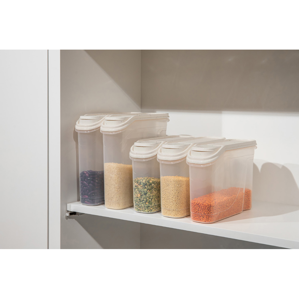 Емкость для сыпучих продуктов 2 л (бежевый флэк) (1/24) "бытпласт"