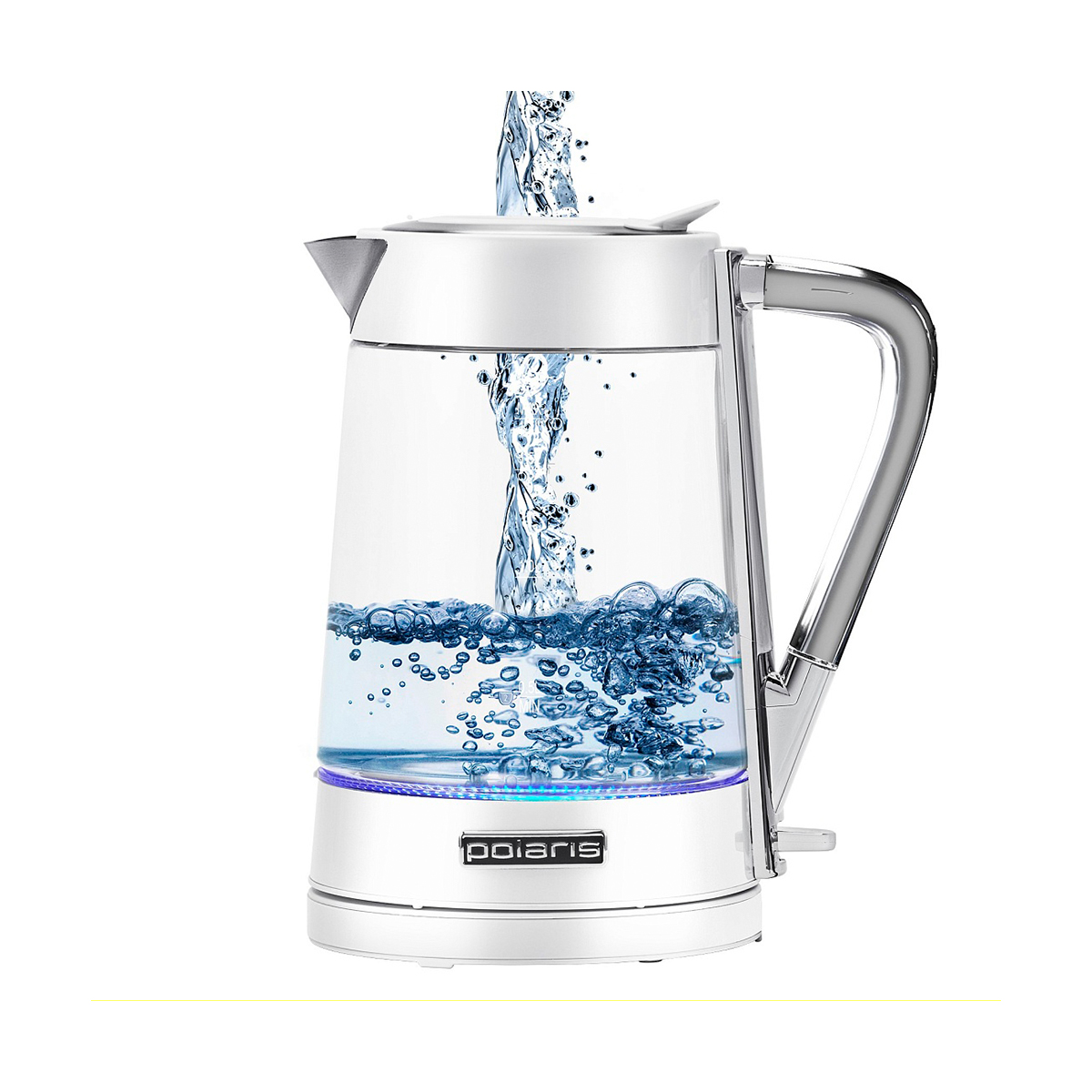 Чайник электр. pwk 1715 cgl "water way pro" 1,7 л стекло (белый) (1/4) "polaris"