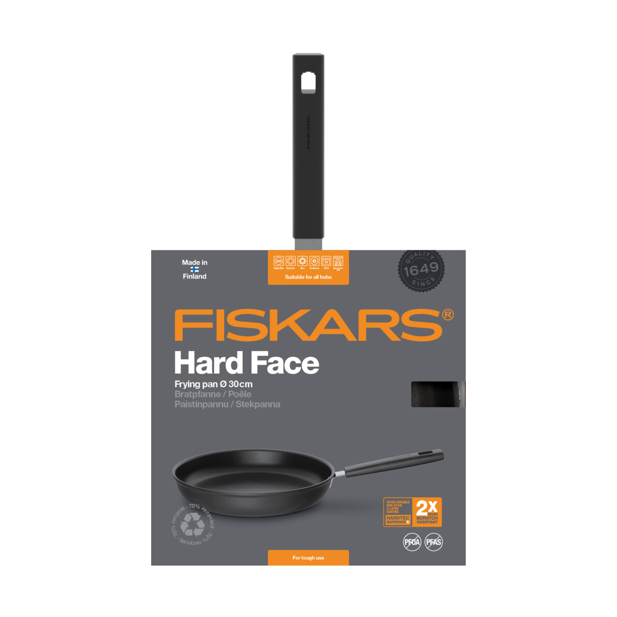 Сковорода антипригарн. "hard face" 30 см (1/6) "fiskars" 1052225