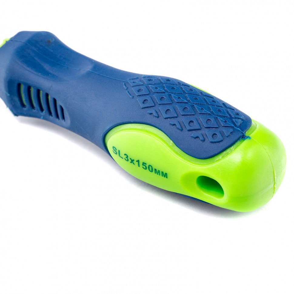 Отвертка, SL3 х 150 мм, CrV, двухкомпонентная рукоятка Сибртех (11859)