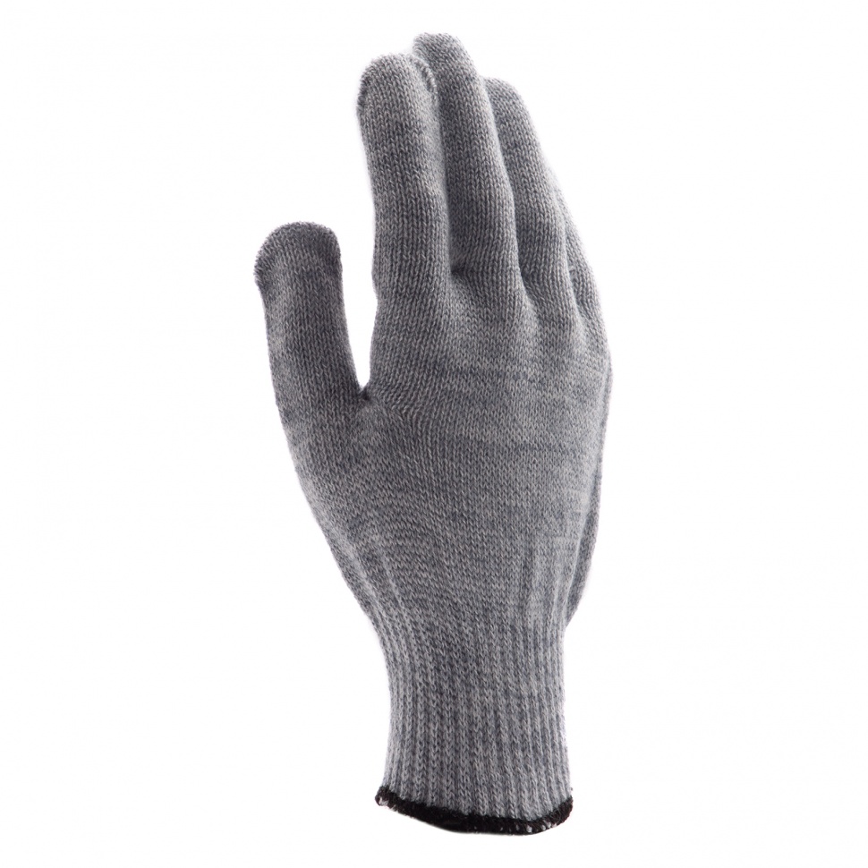 Перчатки трикотажные, акрил, ПВХ гель, "Протектор", серое мулине, оверлок Сибртех (68664)