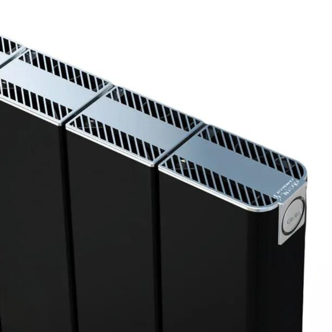 Радиатор STOUT Sebino 1800 мм 4 секции, алюминий (боковое подключение) черный