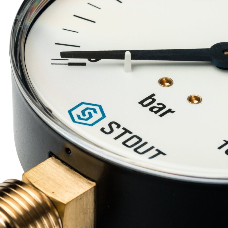 Манометр радиальный 100 мм 1/2" 16 бар STOUT