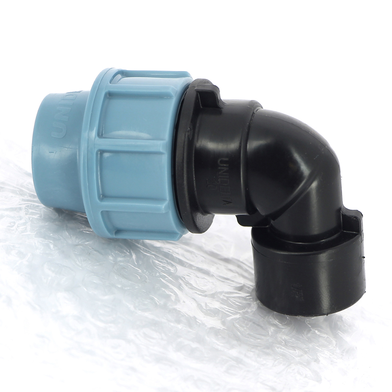 Угол-переходник обжимной ВР 20 x 1/2" для полиэтиленовых труб (ПНД) UNIDELTA