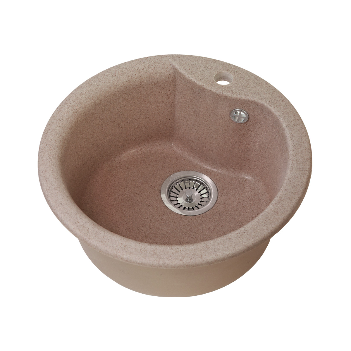 Мойка для кухни врезная искуств. камень gs-08s-307 d-480 мм терракот "granstones"