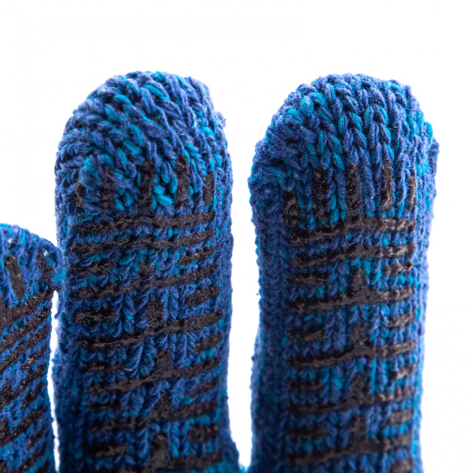 Перчатки трикотажные усиленные, гелевое ПВХ-покрытие, 7 класс, синие Сибртех (68183)