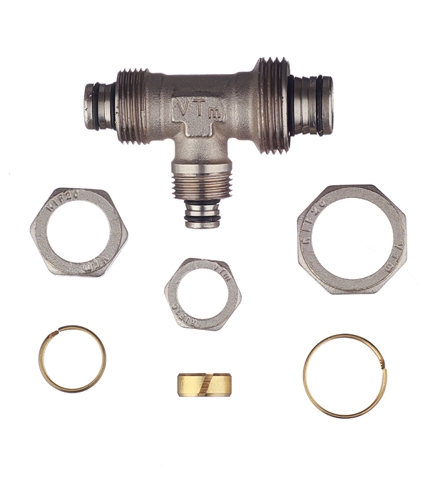 Тройник обжимной для металлополимерных труб 26 х 16 х 20 мм VALTEC