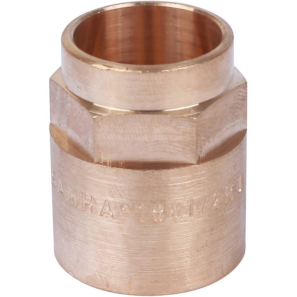Муфта 18х1/2" переходная (ВР) под пайку с внутренней резьбой SANHA бронзовая 142701812