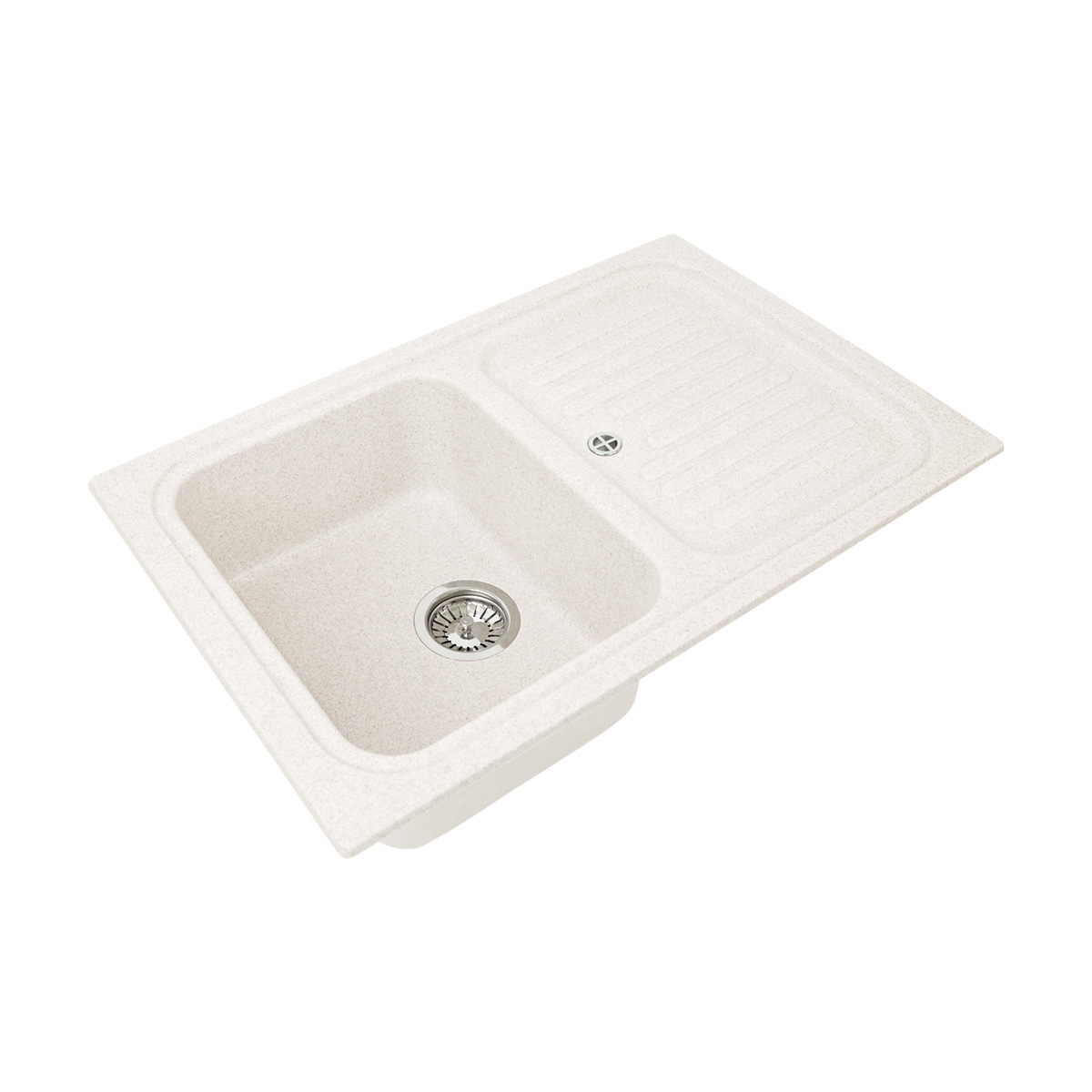 Мойка для кухни врезная искуств. камень gs-78-331 с крылом 785*505 мм белая "granstones"