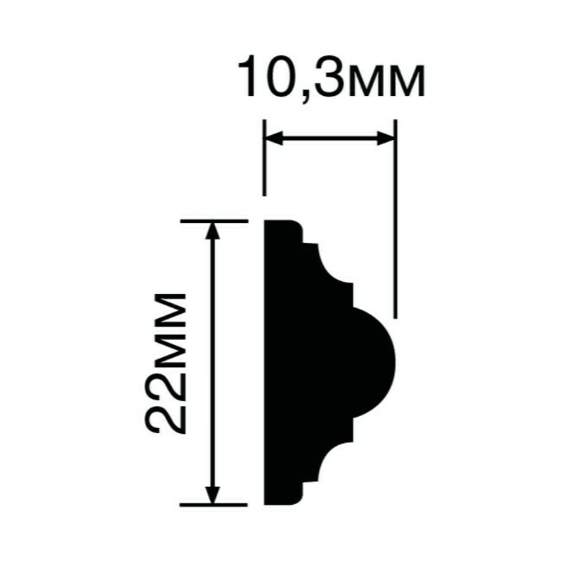 Молдинг HI WOOD D22V1/ 22 х 10.3 х 2000