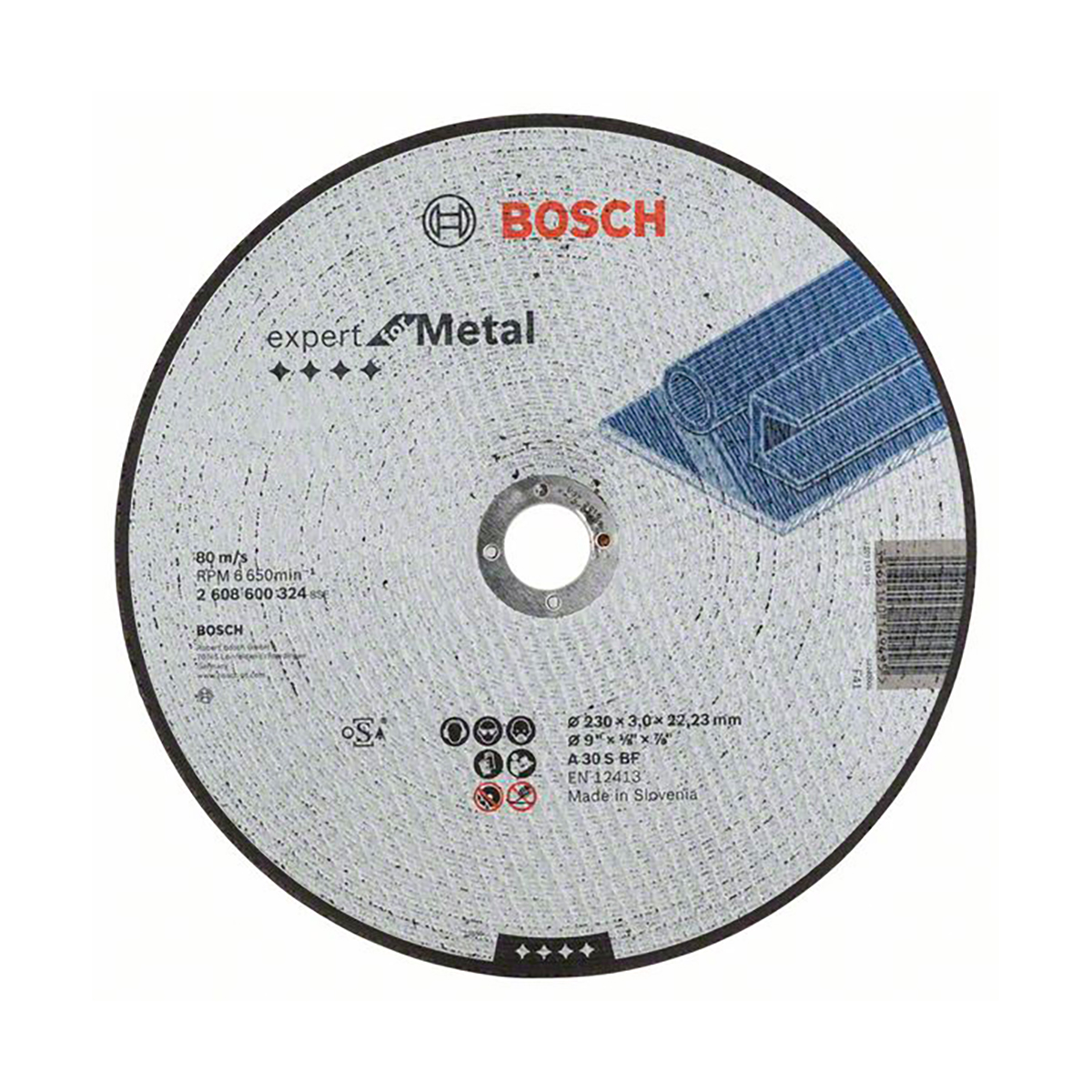 Круг отрезной по металлу "expert for metal" 230 х 3,0 х 22,2 мм (1) "bosch" 2608600324
