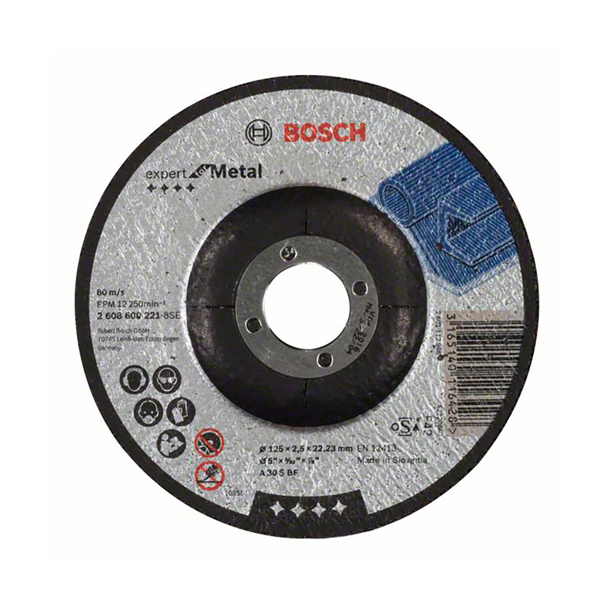 Круг отрезной по металлу "expert for metal" 125 х 2,5 х 22,2 мм, вогнутый (1) "bosch" 2608600221