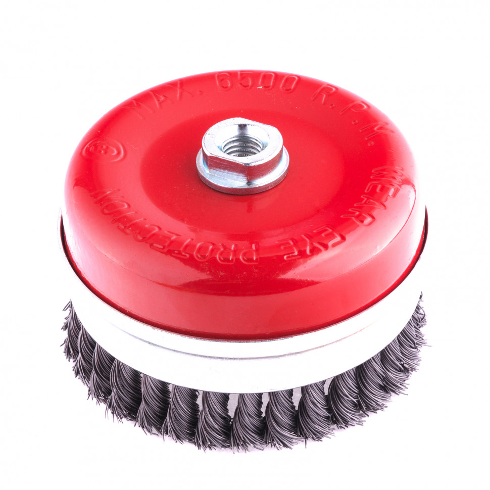 Щетка для УШМ Heavy Duty, 125 мм, М14, "чашка", крученая проволока 0.5 мм Matrix (74674)