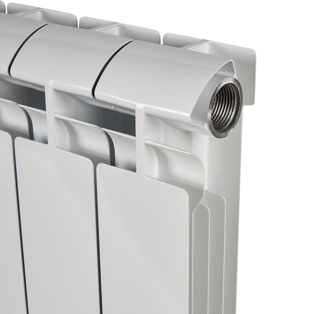 Радиатор STOUT ALPHA 350 мм 8 секций, алюминий (боковое подключение) на 11 кв.м.