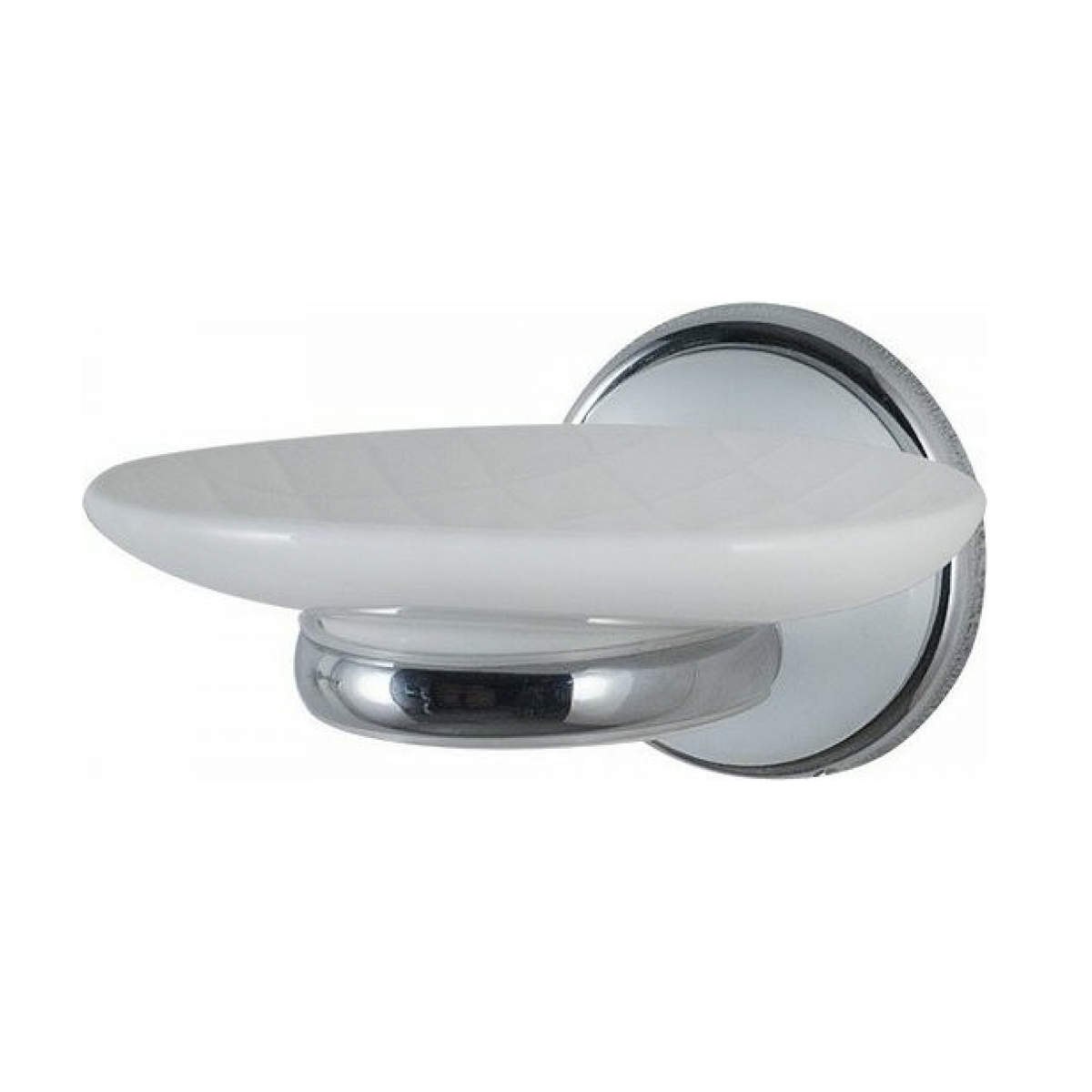 Мыльница "aster" керамика (белая) металл хром. (1/10) "brissen" b2202c