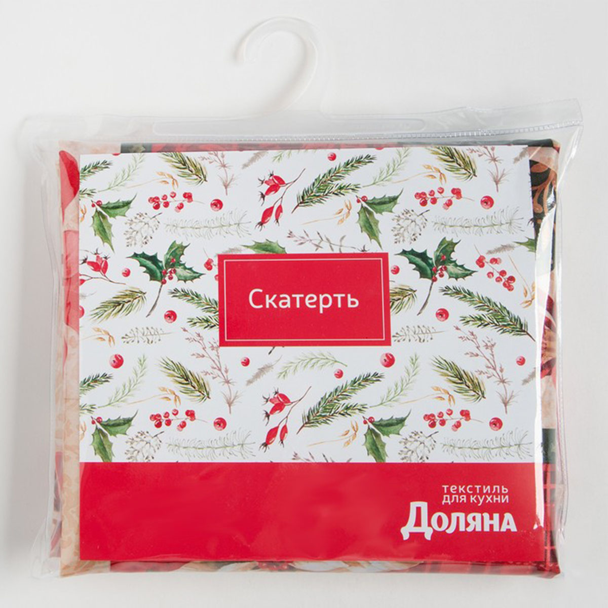 Скатерть "доляна" новогодние игрушки 145*180 см (1) 7043380