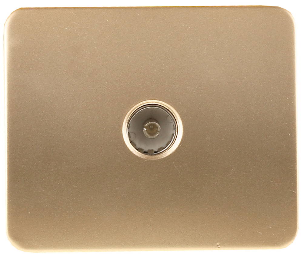 СВЕТОЗАР Гамма, телевизионная, без вставки и рамки, цвет золотой металлик, электрическая розетка (SV-54115-GM)