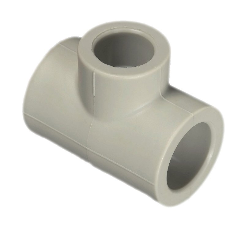Тройник переходной 90 х 75 х 90 мм PP-R под пайку FV-PLAST серый