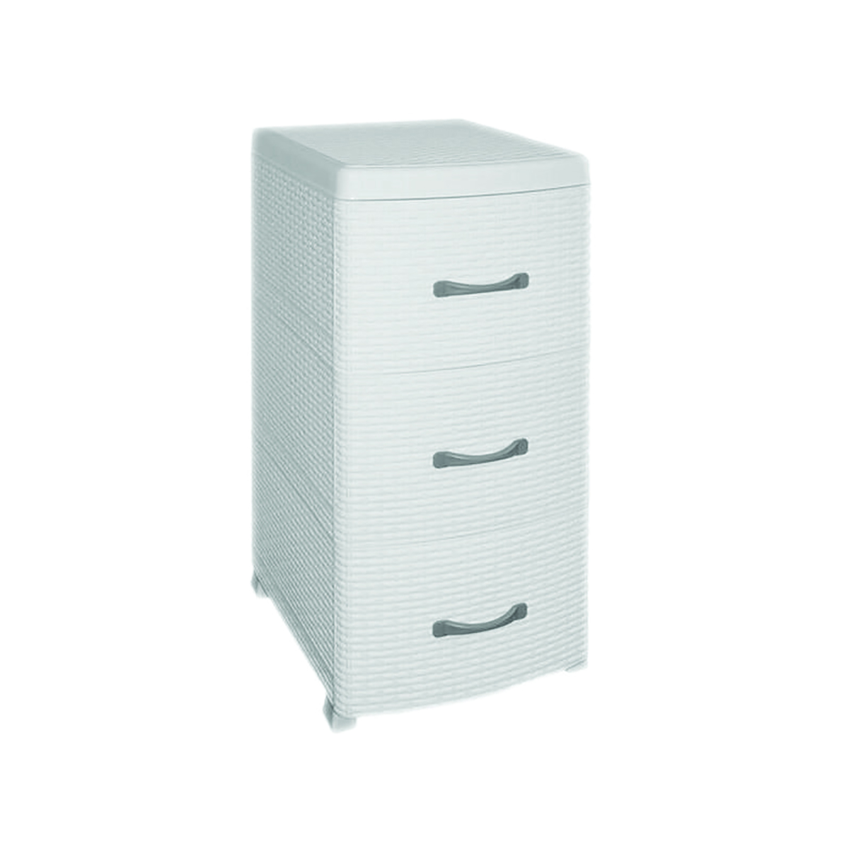 Комод "ротанг"  3-х секцион. (белый, ручки серые) (1) "виолет"