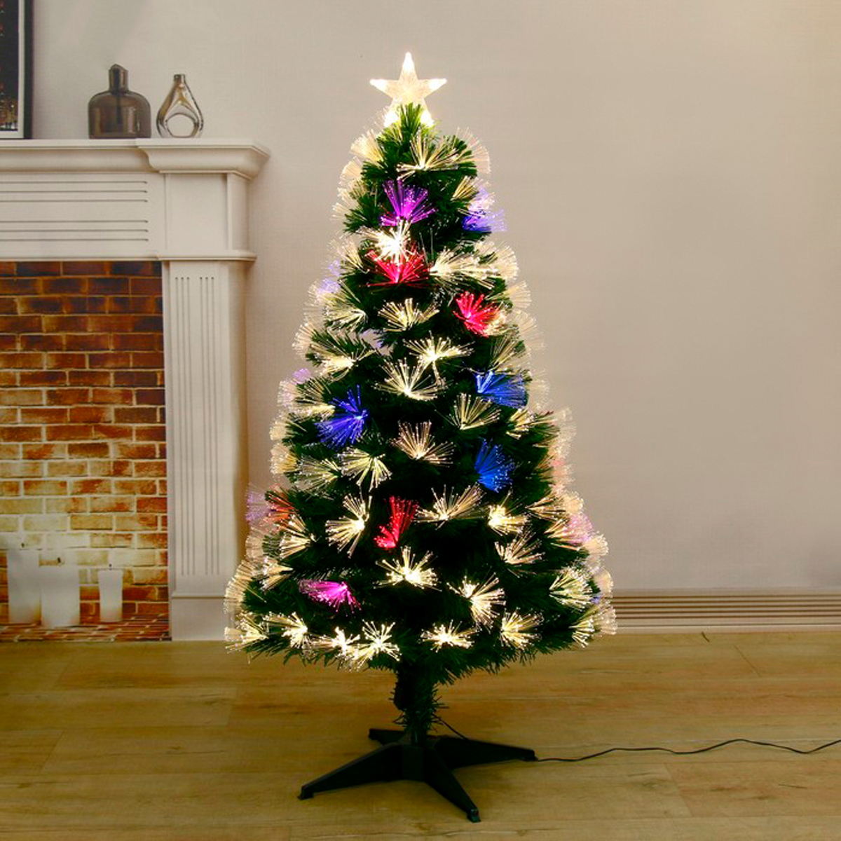 Ель декор. фиброоптич. t763v24-120  120 см, 125 веток (зеленая) "зимнее волшебство" 700940