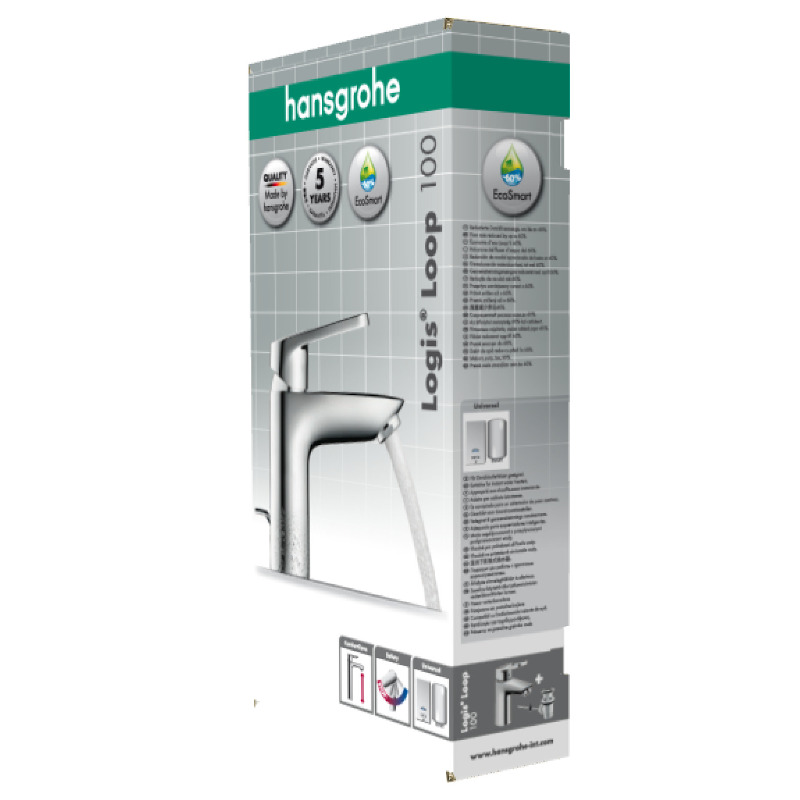 Смеситель для раковины HansGrohe 100 HG Logis Loop со сливным гарнитуром