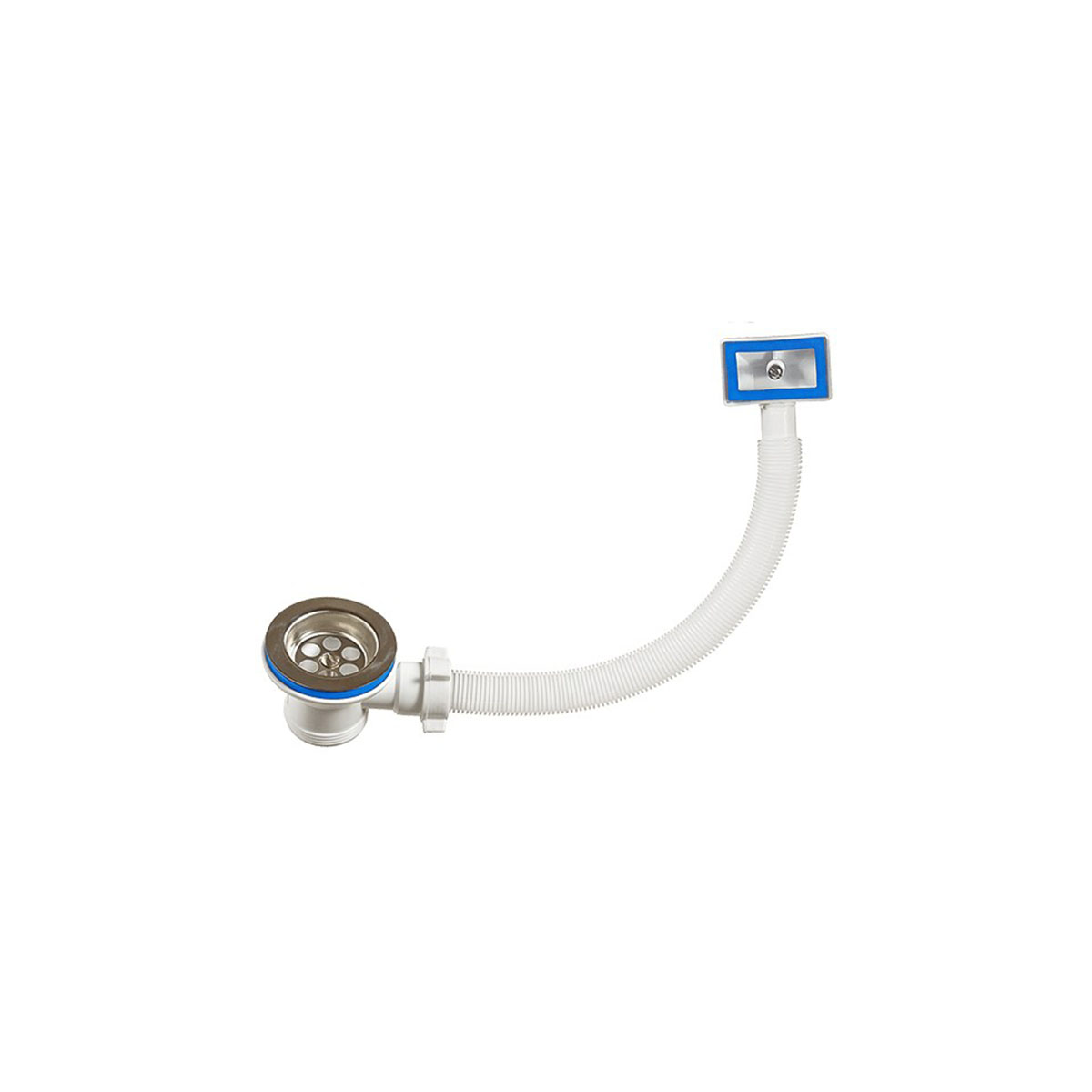 Выпуск 1 1/2" с нерж. чашкой 70 мм с прямоуг. переливом (1/95) "orio" а-4004-01