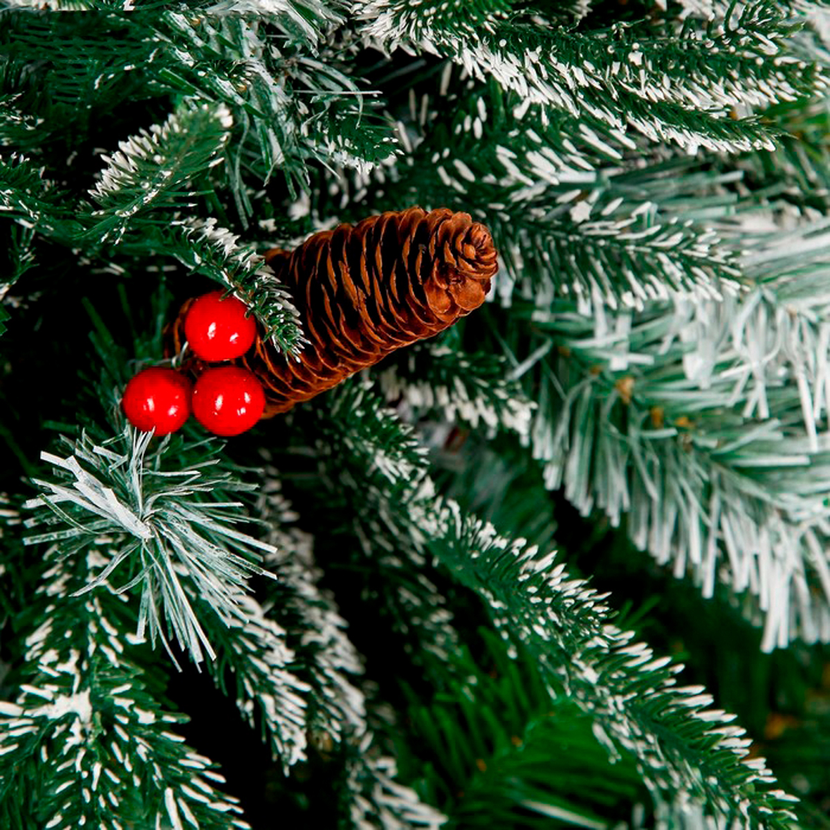 Ель декор. "виктория с калиной и шишками" 180 см, 972 ветки (зеленая) "зимнее волшебство" 185429