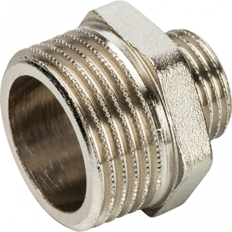 Ниппель переходной резьбовой НР 1" x 1/2" никель STOUT