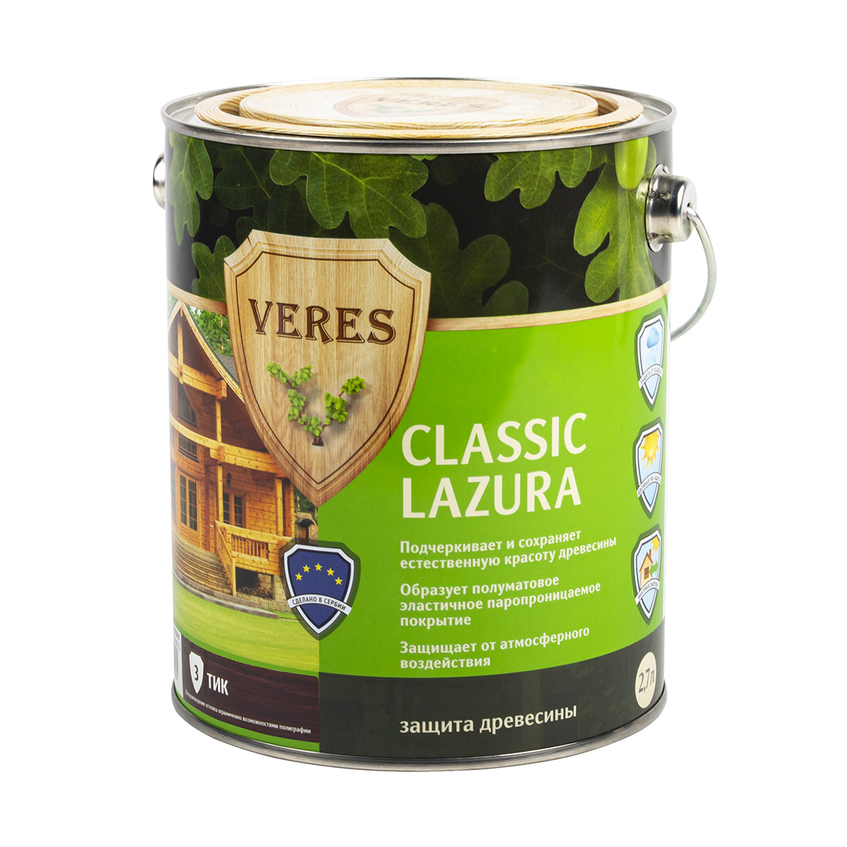 Верес классик лазура № 3 тик  2,7 л (1/4) "veres"
