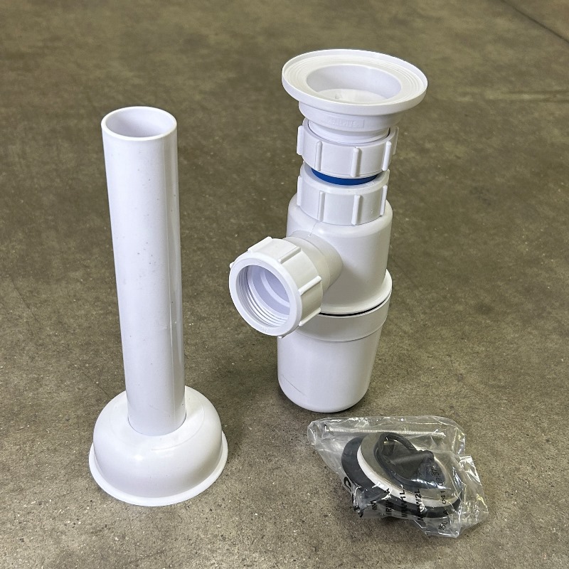 Сифон McALPINE бутылочный 1 1/4" х 32 мм с выпуском 60 мм нерж. решетка, проба, выход 32 мм компрес.