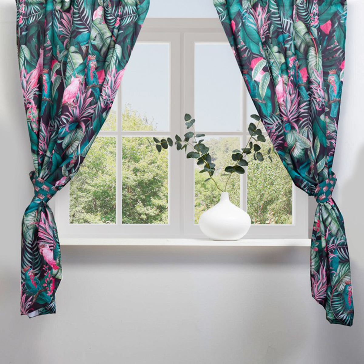 Шторы для кухни "tropical parrots" 145*180 см компл. 2 шт. с подхватами (1) "этель" 5513590