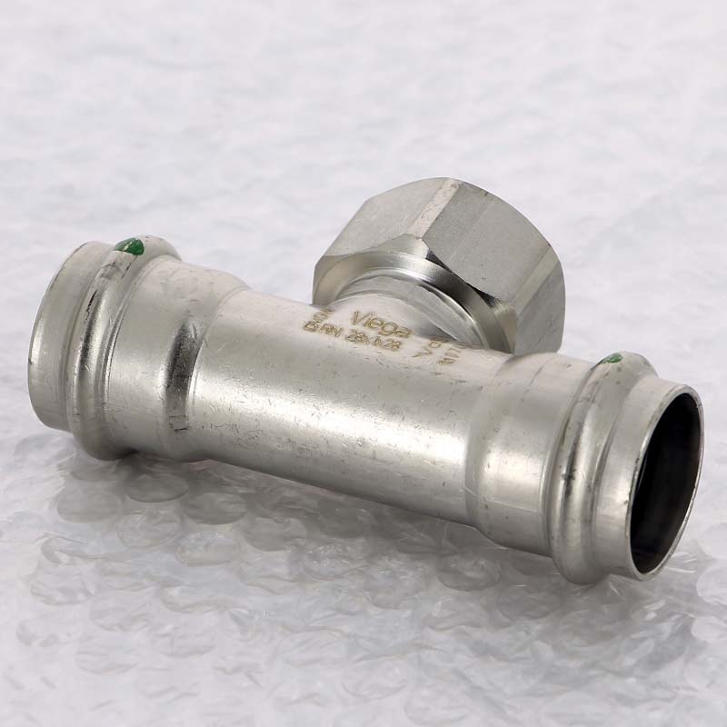 Тройник пресс-В 28х1"х28 нержавеющая сталь Sanpress Inox VIEGA