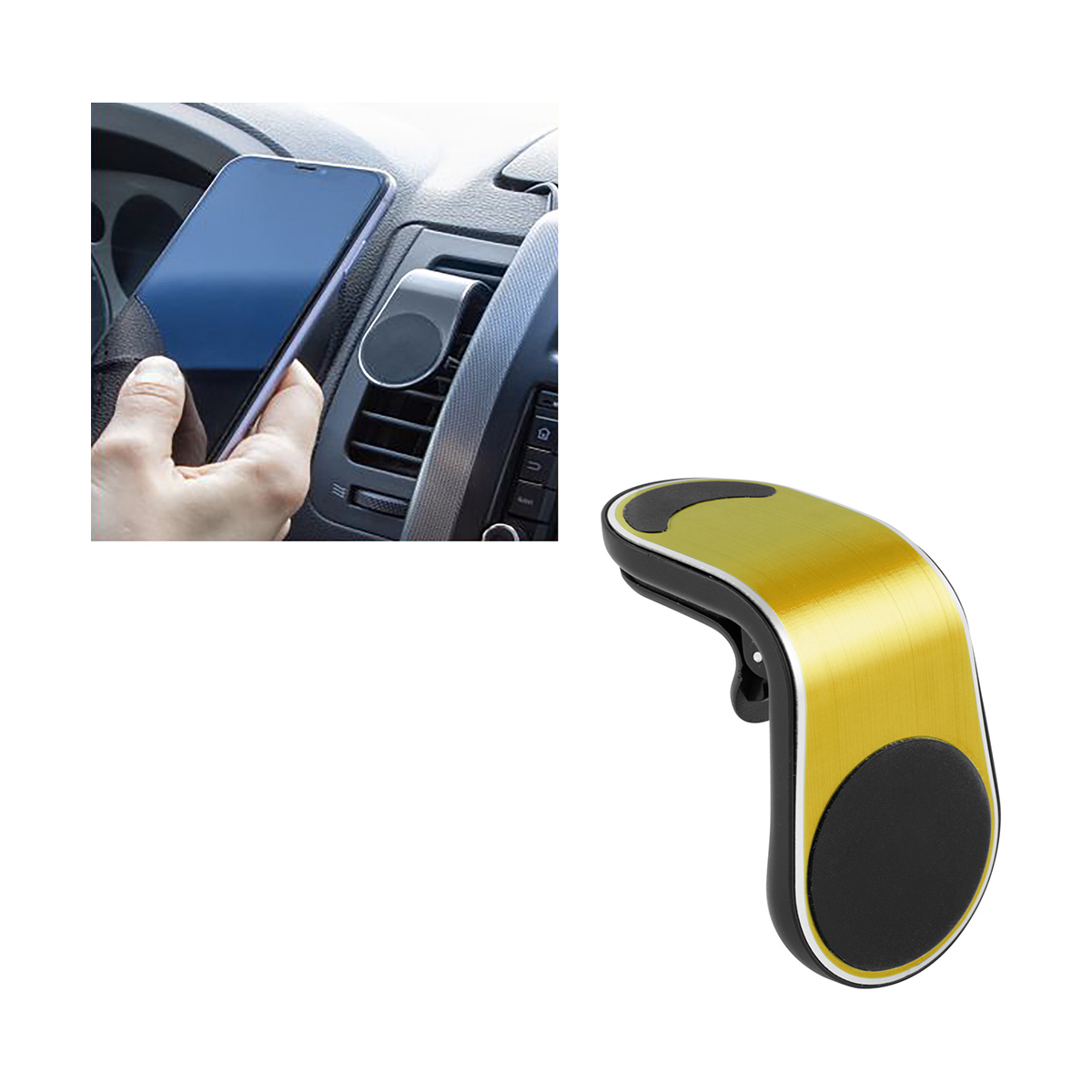 Держатель телефона магнитный на дефлектор em-004 (золото) (1/300) "energy"