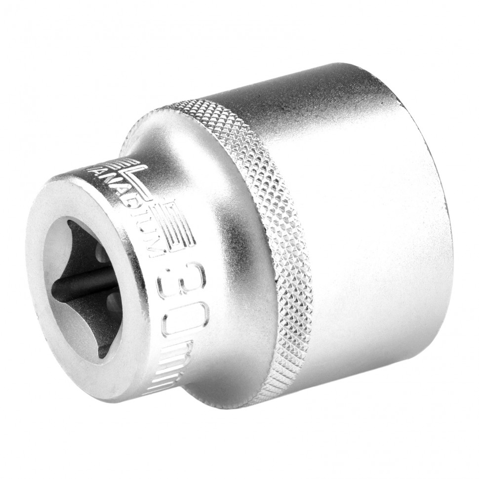 Головка торцевая, 30 мм, двенадцатигранная, CrV, под квадрат 1/2, хромированная Stels (13673)