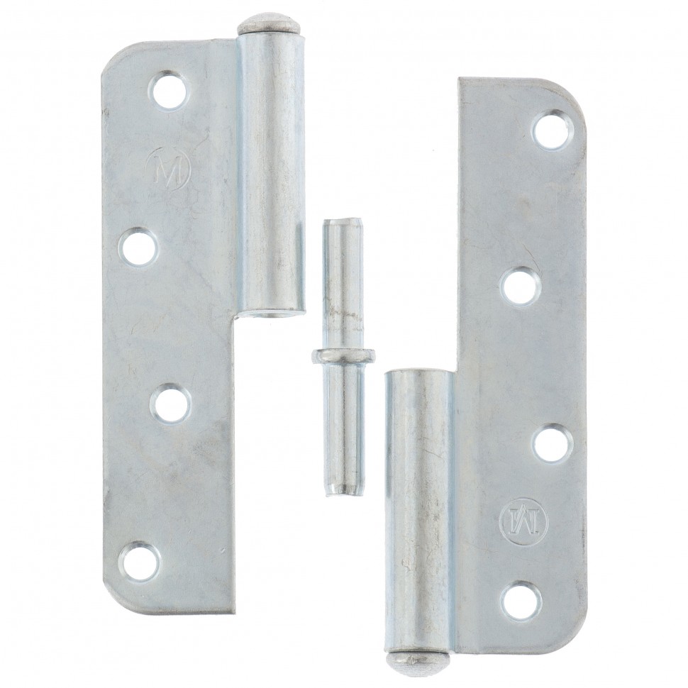 Петля накладная ПН1-110 левая, цинк, 4 шт, (Металлист) (91553)