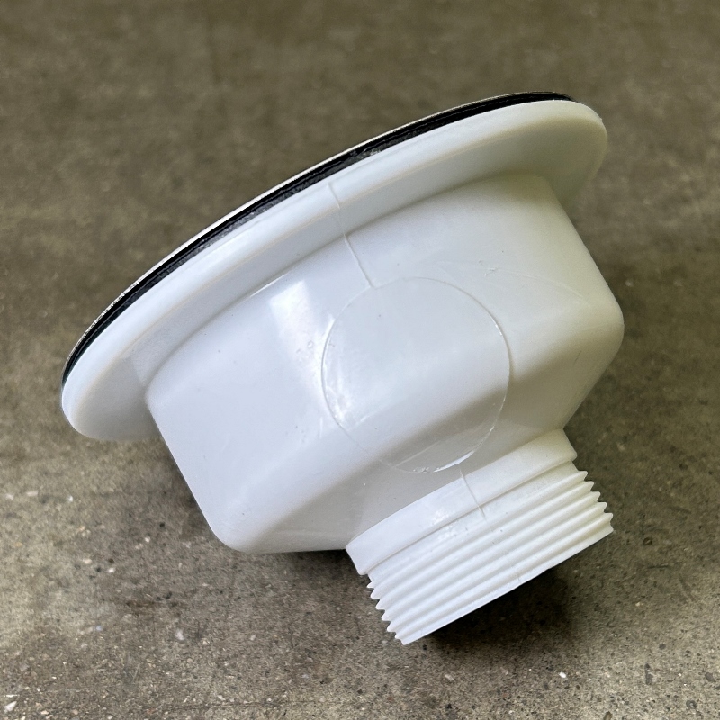 Выпуск McALPINE 113 мм нерж. c пробкой (нержавейка с пластиком), H=70 мм, выход 1 1/2", хром